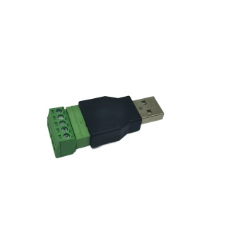 USB公頭轉綠色端子(鎖附式免焊)